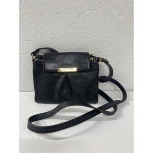 Antonio Melani Genuine Black‎ Leather Cross Body Purse